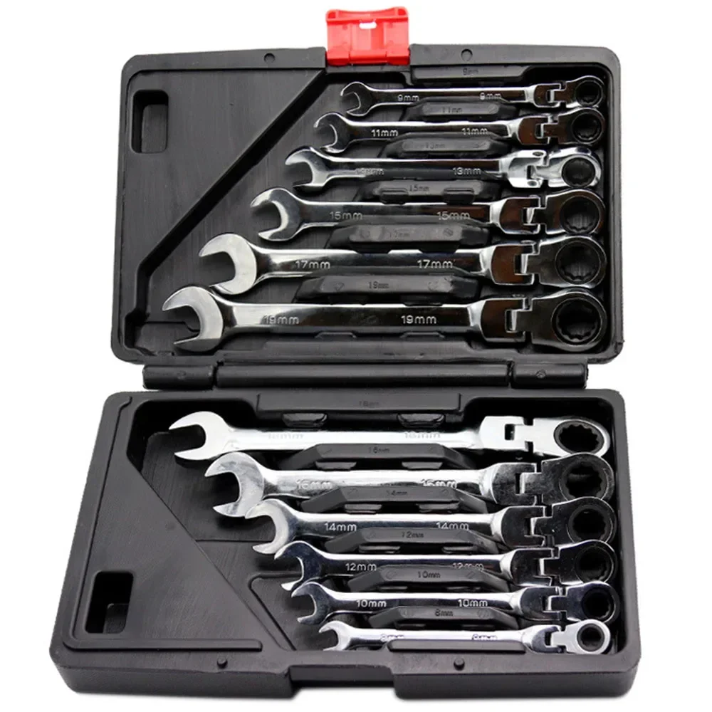 Motorcycle Gear Tidy - Ring-Maulschlüssel-Set mit Ratschen und flexiblem Kopf